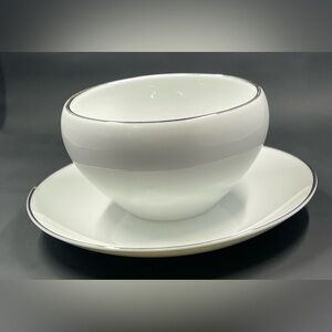 JOHANN Haviland Bavaria Germany Gravy Boat With Attached Under Plate